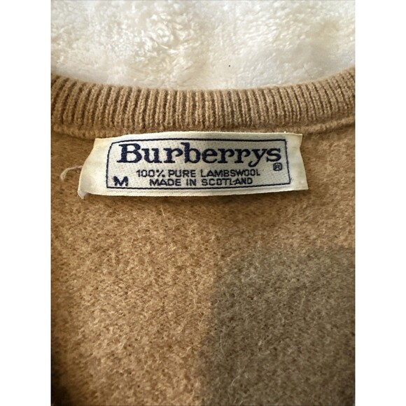 Burberrys Vintage Beige Women’s Size Medium 8-10 Lambs wool Sweater Brown Warm - Picture 3 of 16